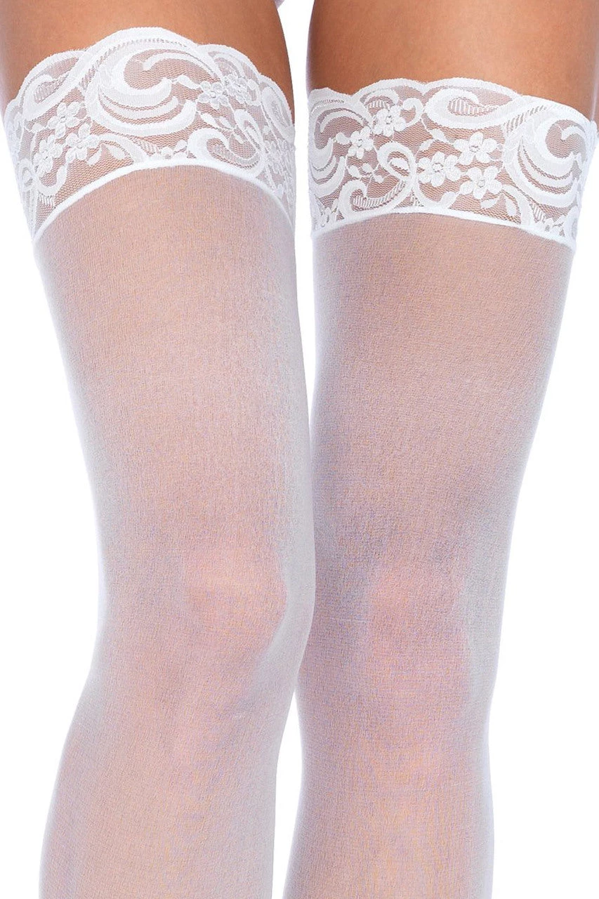 Leg Avenue Lace Top Sheer Stockings 9 Leg Avenue Lace Top Sheer Stockings - Image 7