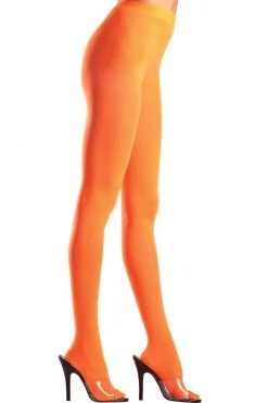 Be Wicked Orange Opaque Nylon Tights