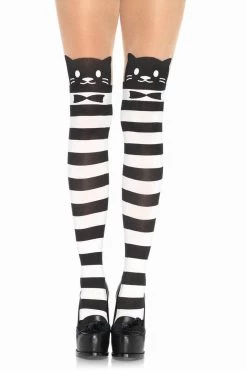 Leg Avenue Fancy Cat Striped Pantyhose