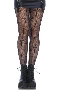 Leg Avenue Gothic Cross Print Net Tights