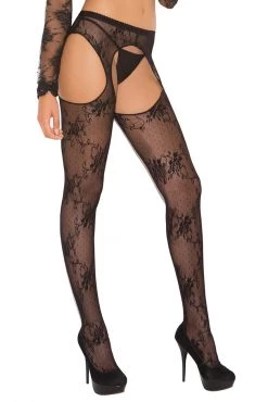 Elegant Moments Lace Suspender Pantyhose