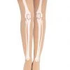 Leg Avenue Beige Skeleton Print Pantyhose -Cheap Hosiery Store unnamed file 1286