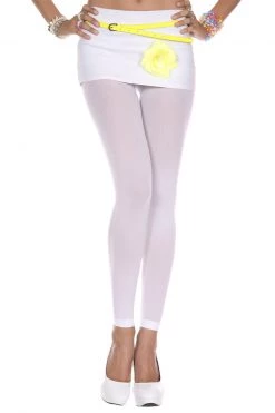 Music Legs Ivory Opaque Footless Tights