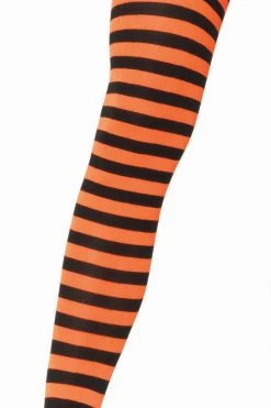 Leg Avenue Black And Orange Striped Pantyhose -Cheap Hosiery Store unnamed file 1366