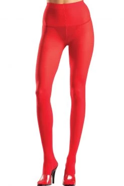 Be Wicked Red Opaque Nylon Tights