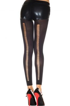 Music Legs Slashed Back Footless Tights