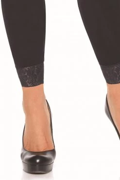 Leg Avenue Black Opaque Footless Lace Tights -Cheap Hosiery Store unnamed file 1471