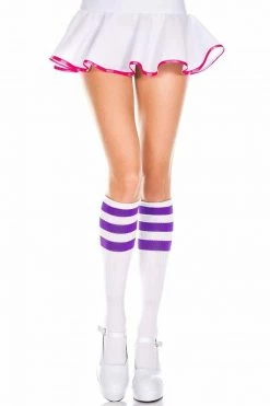 Music Legs Triple Striped Knee High Socks