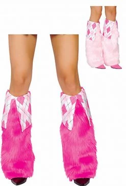 Roma Costume Fur And Argyle Boot Covers