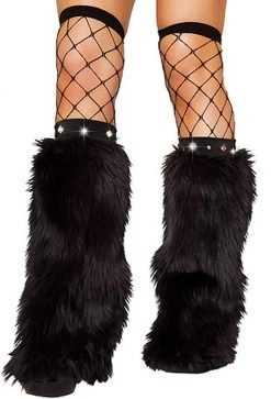 Roma Costume Fur And Rhinestone Leg Warmers