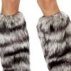 Roma Costume Black And Grey Furry Leg Warmers -Cheap Hosiery Store unnamed file 1750