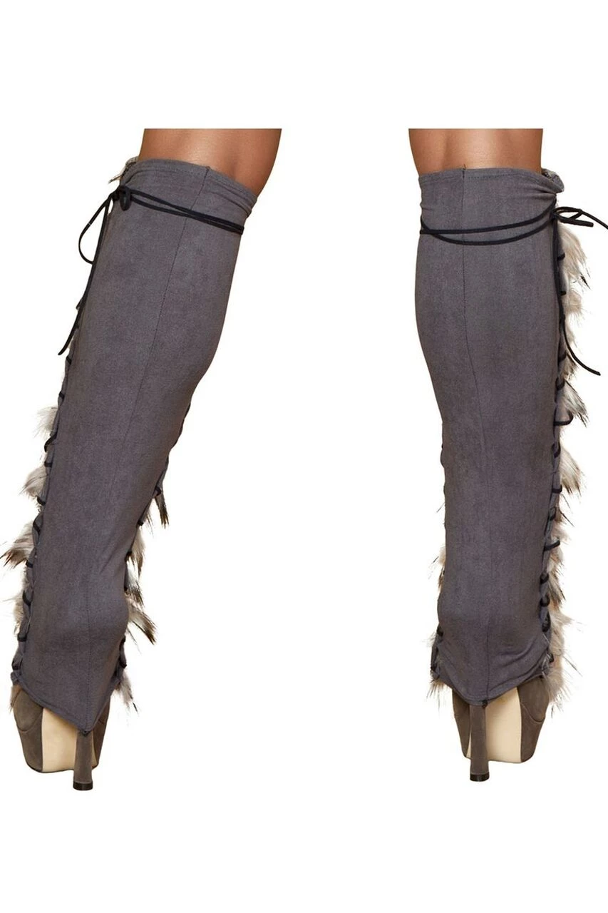 Roma Costume Suede And Fur Leg Warmers 5 Roma Costume Suede And Fur Leg Warmers - Image 3