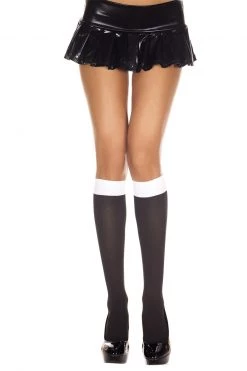Music Legs Gorgeous Guinness Opaque Two-Tone Knee Hi Stockings