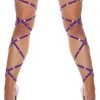 Roma Costume Purple Rhinestone Leg Wraps With Garters -Cheap Hosiery Store unnamed file 1890