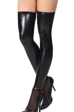 Coquette Faux Leather Thigh Highs With Back Zippers -Cheap Hosiery Store unnamed file 1896