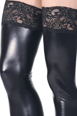 Coquette Toeless Faux Leather Thigh Highs With Lace Tops -Cheap Hosiery Store unnamed file 1902