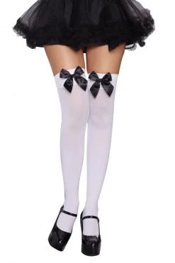 Dreamgirl Bow Top Opaque Stockings -Cheap Hosiery Store unnamed file 302