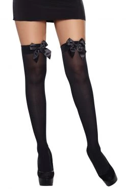 Dreamgirl Bow Top Opaque Stockings -Cheap Hosiery Store unnamed file 303