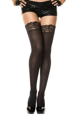 Music Legs Lace Top Thigh Highs