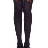 Music Legs Black Thigh Highs With Red Plaid Bows -Cheap Hosiery Store unnamed file 354