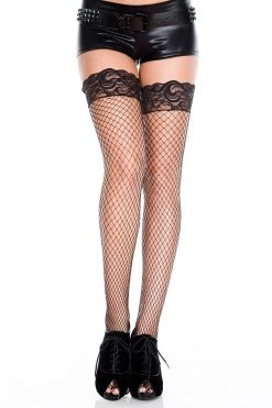 Music Legs Fishnet Thigh Highs With Lace -Cheap Hosiery Store unnamed file 373