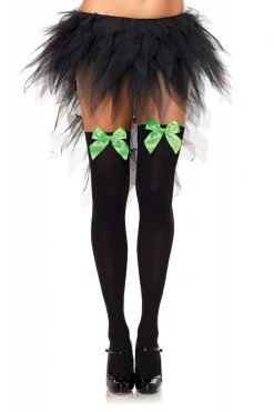 Elegant Moments Pearl Button Fishnet Teddy & Knee Highs