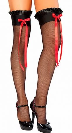 Roma Costume Pleated Ruffle Top Fishnets