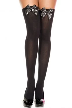 Music Legs Polka Dot Bow Thigh Highs