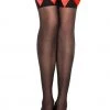 Music Legs Sheer Black Thigh High Stockings With Red Bows -Cheap Hosiery Store unnamed file 704