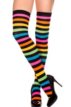 Music Legs Rainbow Thigh High Sock Stockings