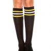 Music Legs Black, Yellow, And White Striped Knee Highs -Cheap Hosiery Store unnamed file 729