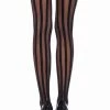 Leg Avenue Black Vertical Striped Thigh Highs -Cheap Hosiery Store unnamed file 739