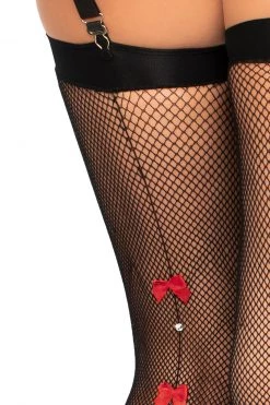 Leg Avenue Bow Backseam Fishnet Stockings -Cheap Hosiery Store unnamed file 764
