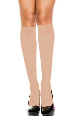 Dreamgirl Beige Opaque Knee High Stockings