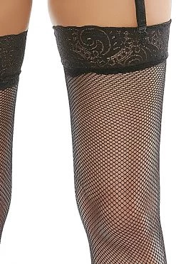 Popsi Wide Lace Garter Belt & Fishnet Thigh Highs -Cheap Hosiery Store unnamed file 924